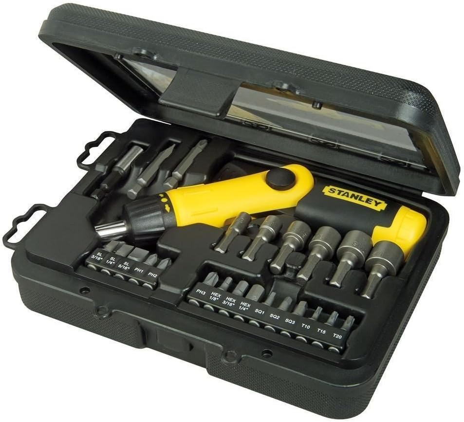 STANLEY RATCHETING SCREWDRIVER PISTOL GRIP KIT SET (25 PC.)