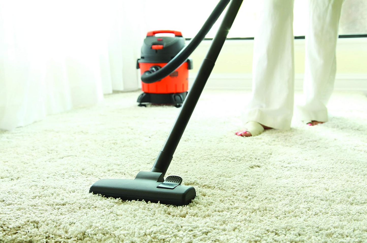 BLACK & DECKER 1400W 20 Liter Wet and Dry Tank Drum Vacuum Cleaner, Orange/Black - WDBD20-B5