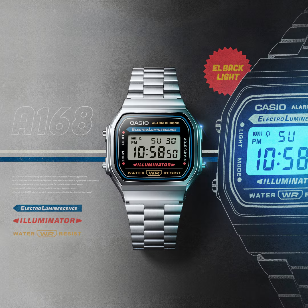 CASIO Vintage Digital Unisex Watch A168WA-1WDF