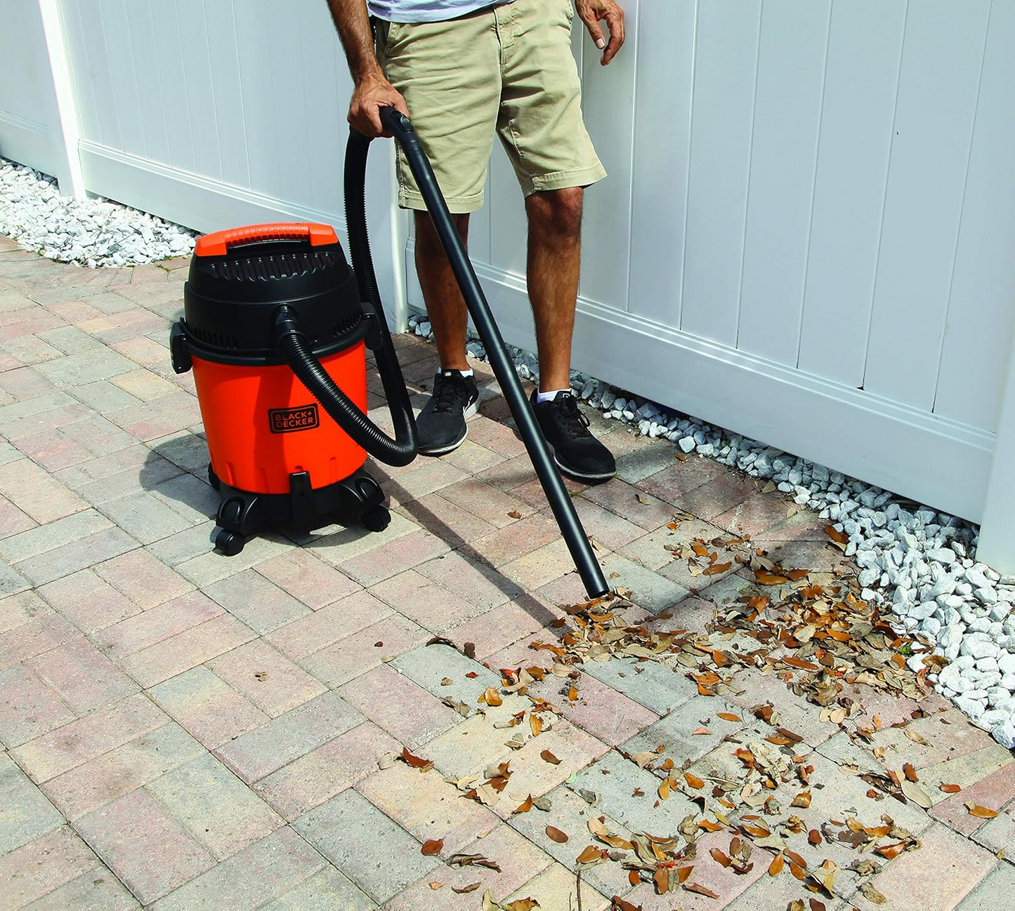 BLACK & DECKER 1400W 20 Liter Wet and Dry Tank Drum Vacuum Cleaner, Orange/Black - WDBD20-B5