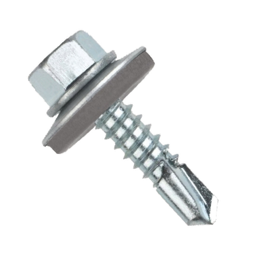 TUF-FIX SELF DRILLING SCREW – SIZE #14 X 1 INCH (6.0 X 25 MM), HEX HEAD WITH EPDM WASHER, ZINC PLATED (PACK OF 450 PCS)