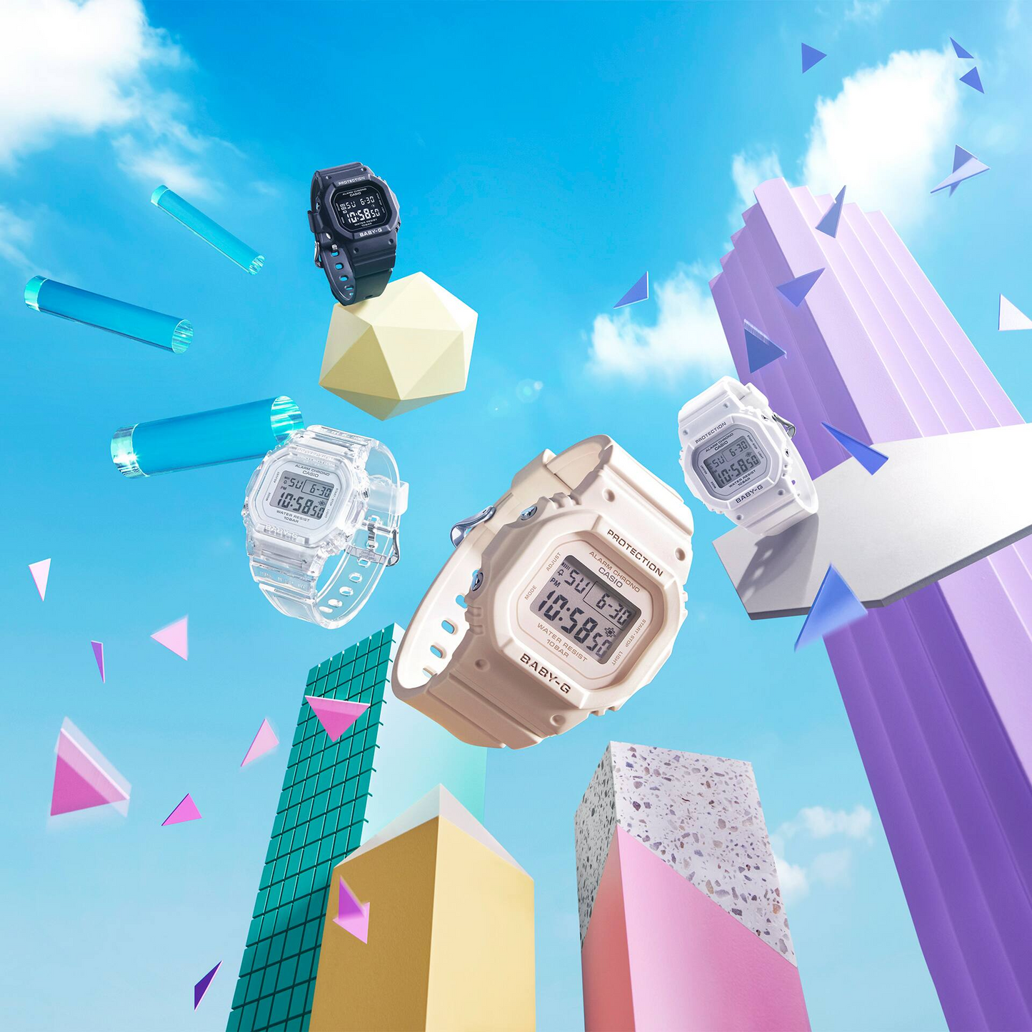 Casio G-Shock BGD-565S-7DR Digital Ladies Watch, White