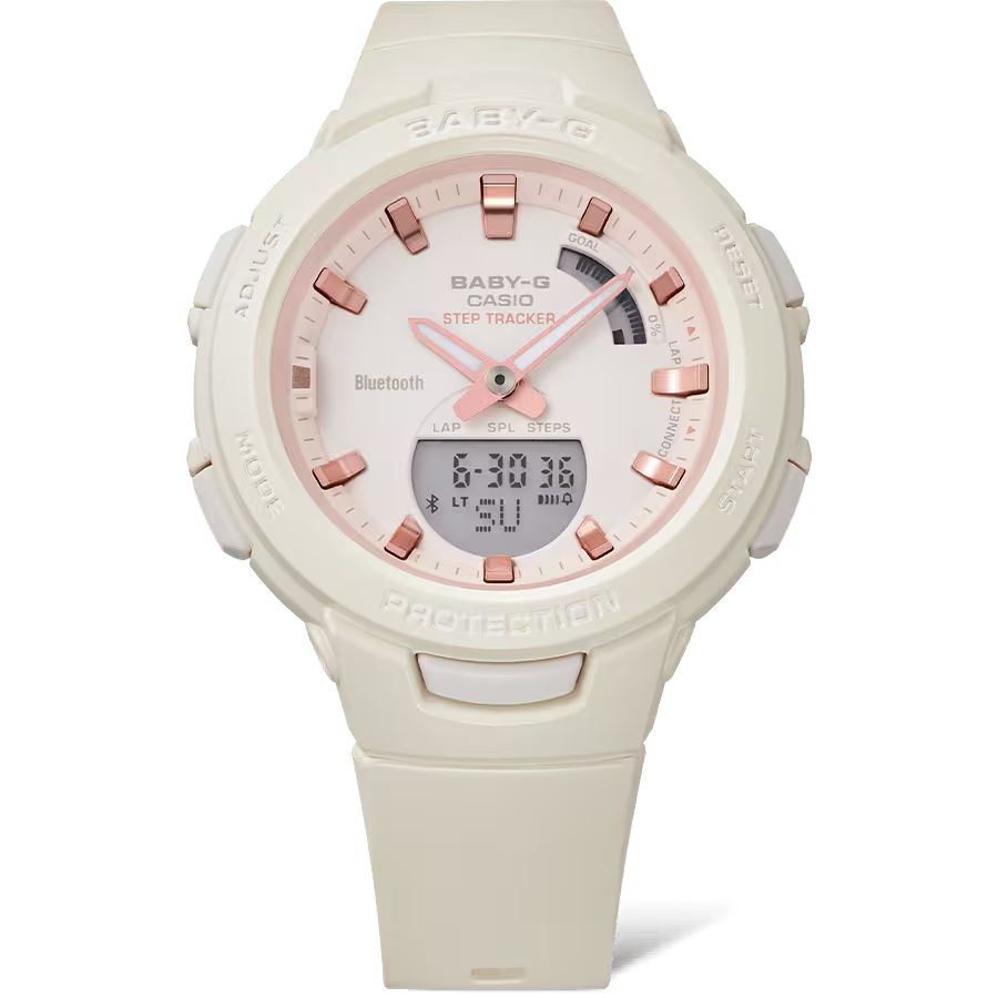 Casio BSA-B100CS-7ADR Baby-G Women Watch, White