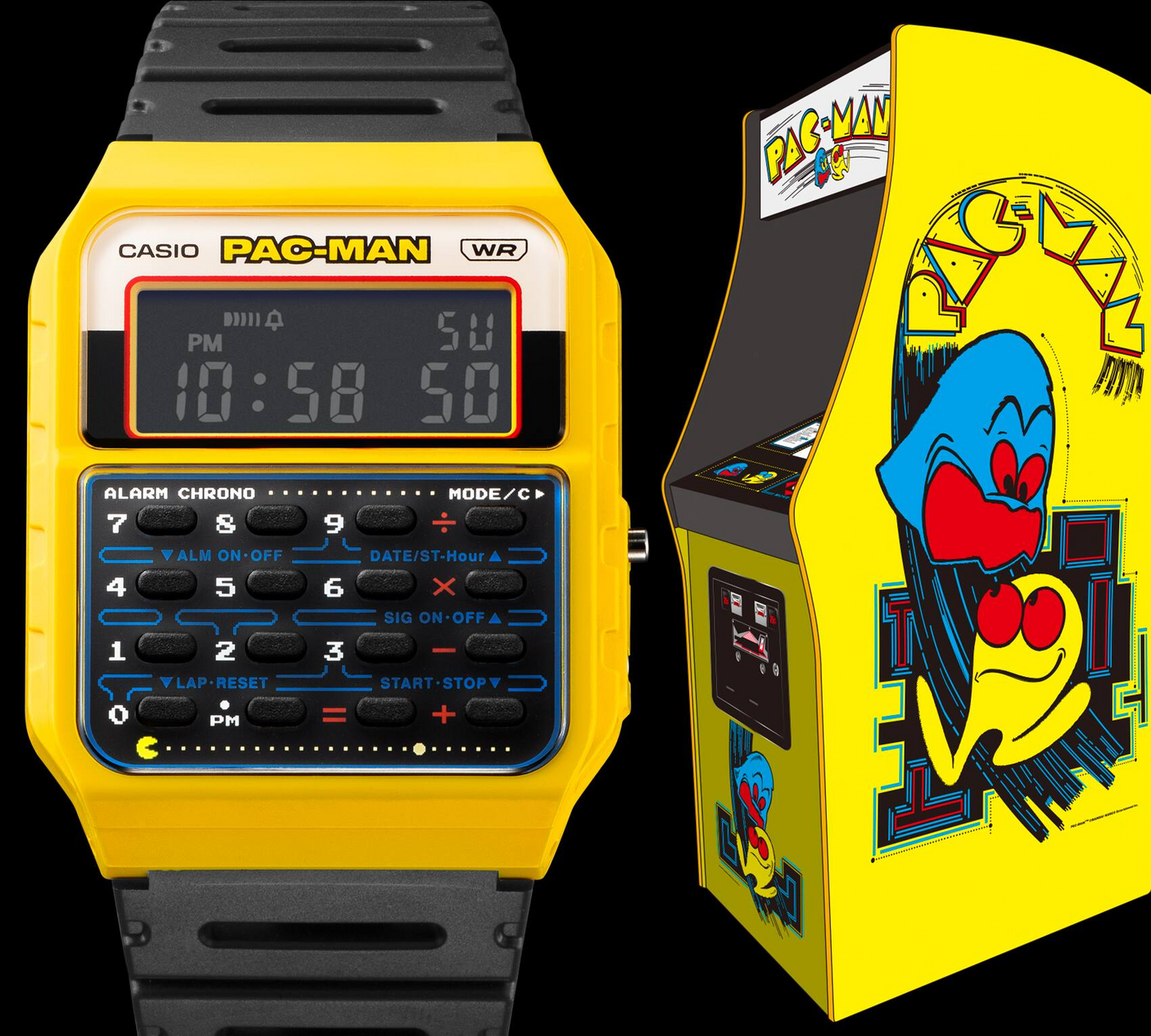 CASIO UNISEX PAC-MAN COLLABORATION MODEL CA-53WPC-1BDR