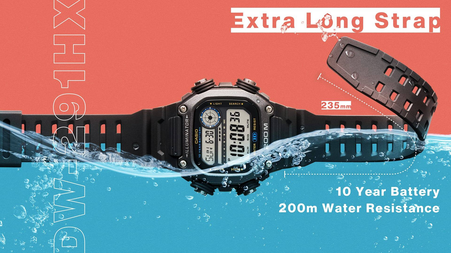 CASIO DIGITAL MENS WATCH DW-291HX-1AVDF