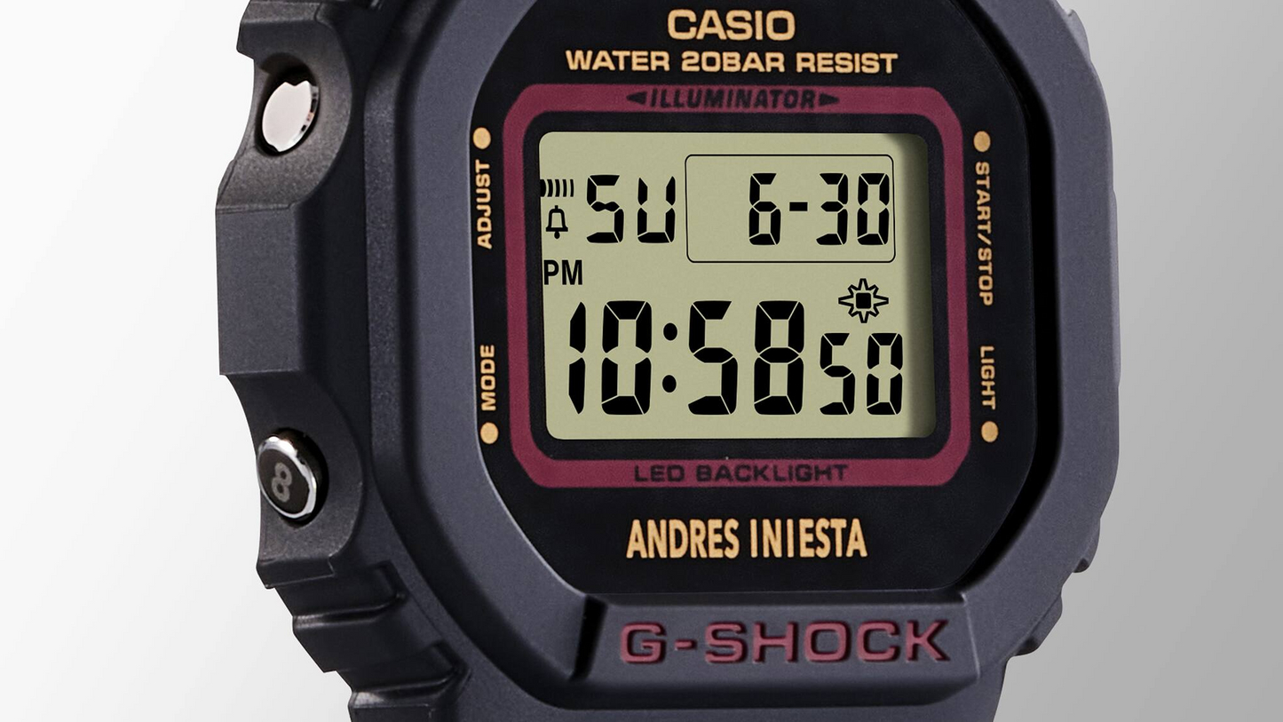 WORLD CLASS PROFESSIONAL FOOTBALL PLAYER ANDRÉS INIESTA SIGNATURE MODEL DW-5600AI-1DR