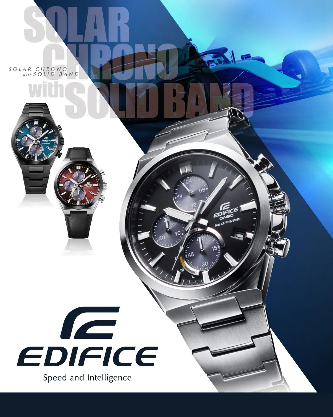 EDIFICE SOLAR POWERED CHRONOGRAPH Men Watch EQS-950D-1AVUDF