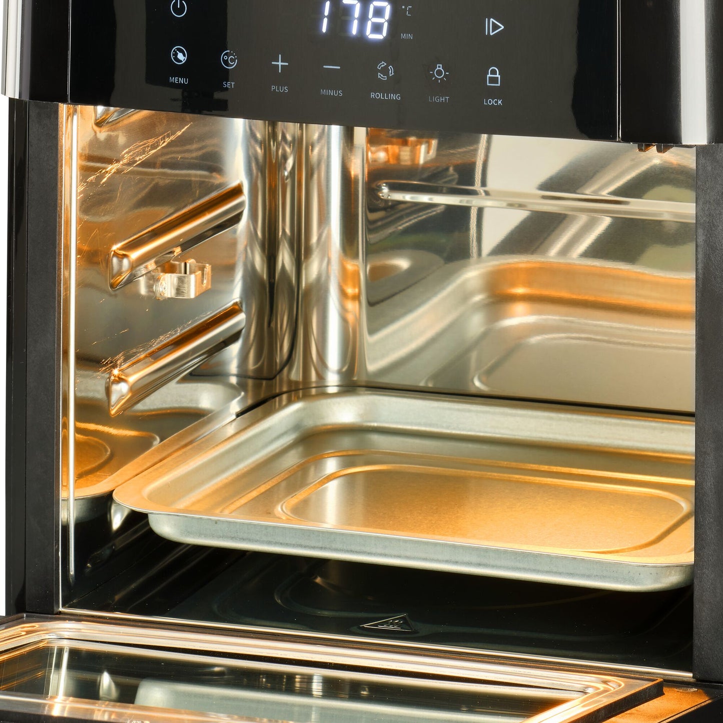 BLACK & DECKER 15L Air Fryer Oven - 1700W Power, Digital Touch Control, 10 Preset Functions, Rapid Air Convection - Perfect for Large Meals, Smokeless Cooking - AOF150-B5