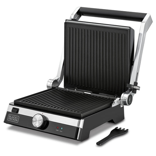 BLACK & DECKER 2000W Family Health Grill, Black/Silver - Cg2000-B5