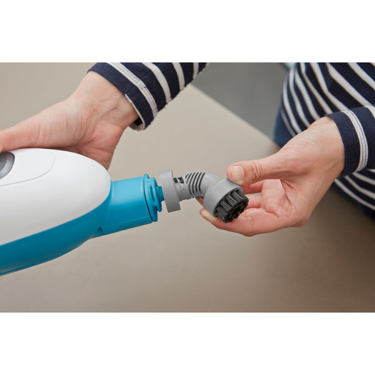 BLACK & DECKER1300W 10-in-1 Steam Mop, White/Blue - FSMH13E10-B5