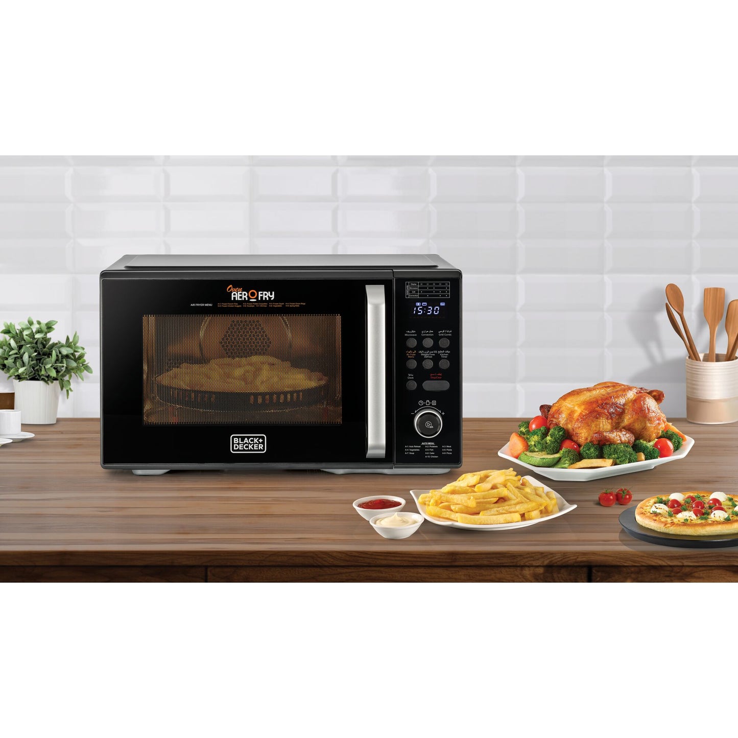 BLACK & DECKER 4-in-1 Digital Microwave Oven with Air Fryer, Grill Convection, 29L - MZAF2910-B5