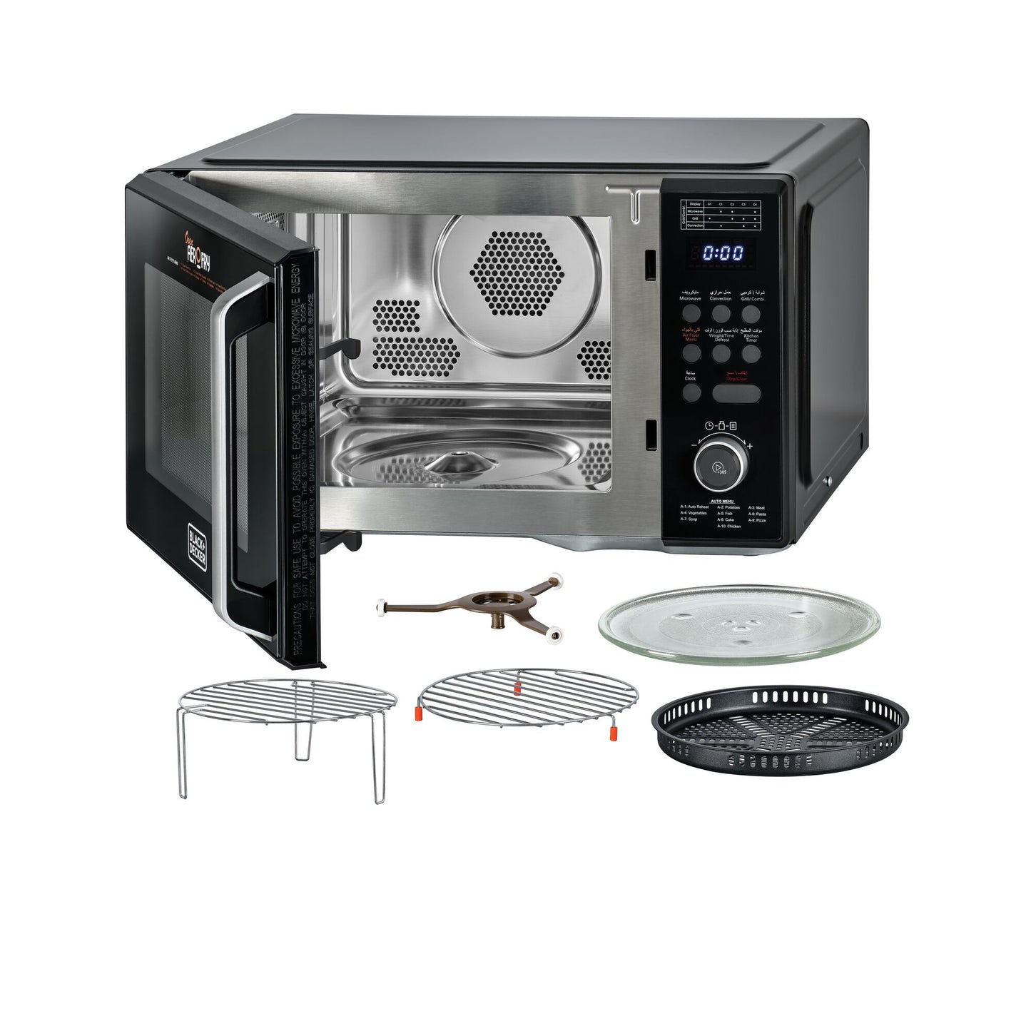 BLACK & DECKER 4-in-1 Digital Microwave Oven with Air Fryer, Grill Convection, 29L - MZAF2910-B5