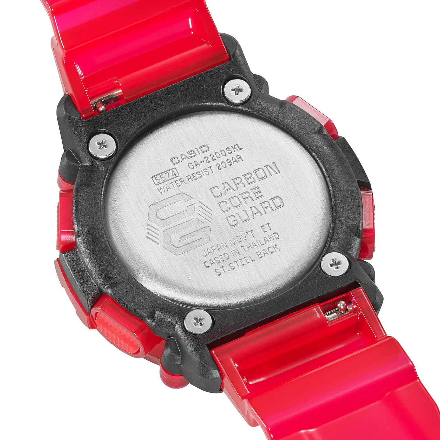 Casio G-Shock GA-2200SKL-4ADR Analog-Digital Men's Watch, Red