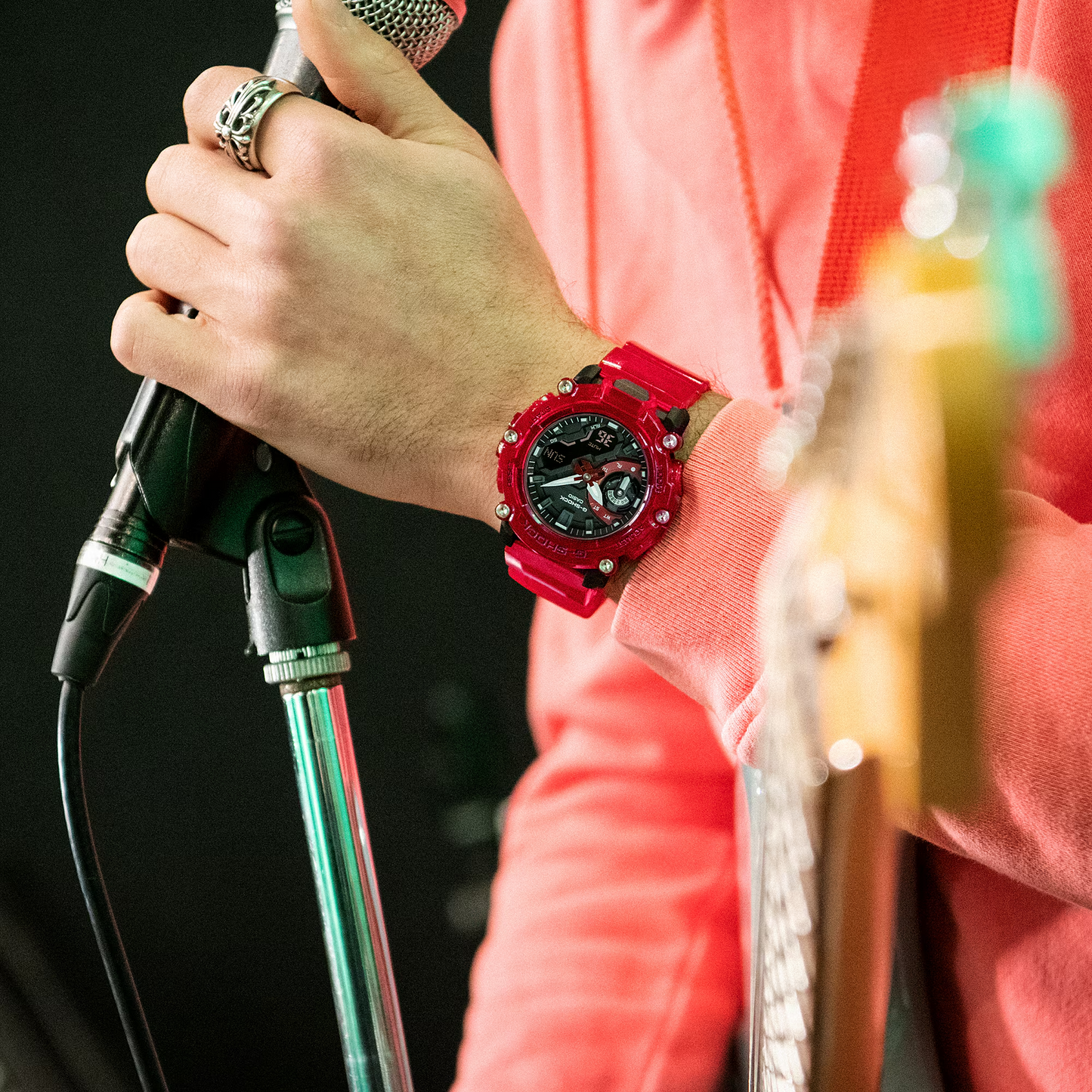 Casio G-Shock GA-2200SKL-4ADR Analog-Digital Men's Watch, Red