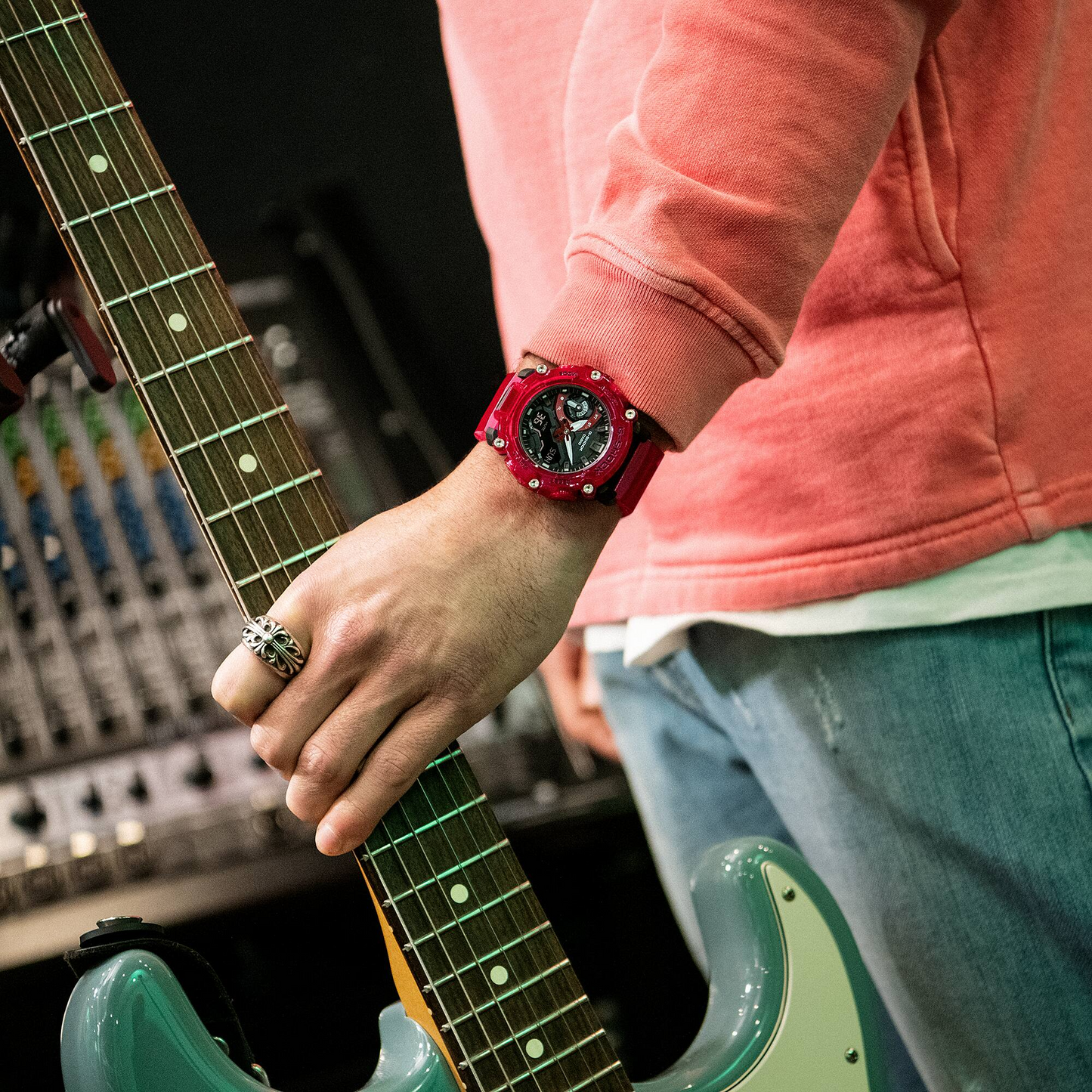 Casio G-Shock GA-2200SKL-4ADR Analog-Digital Men's Watch, Red