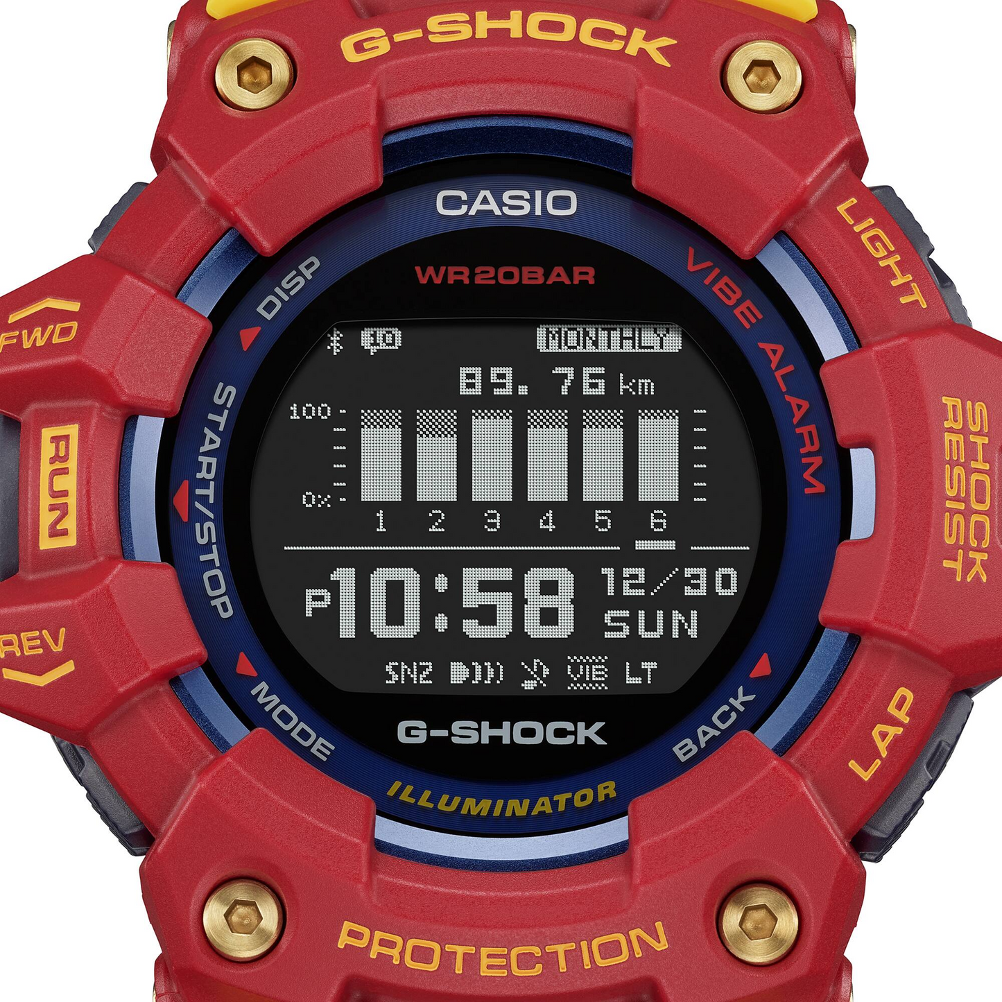 Casio G-Shock GBD-100BAR-4DR Digital Men's Watch, Red