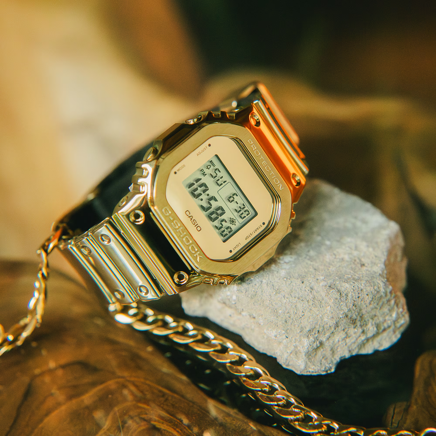 G-STEEL G-SHOCK Fine Metallic Series Gold Watch GM-5600YMG-9DR