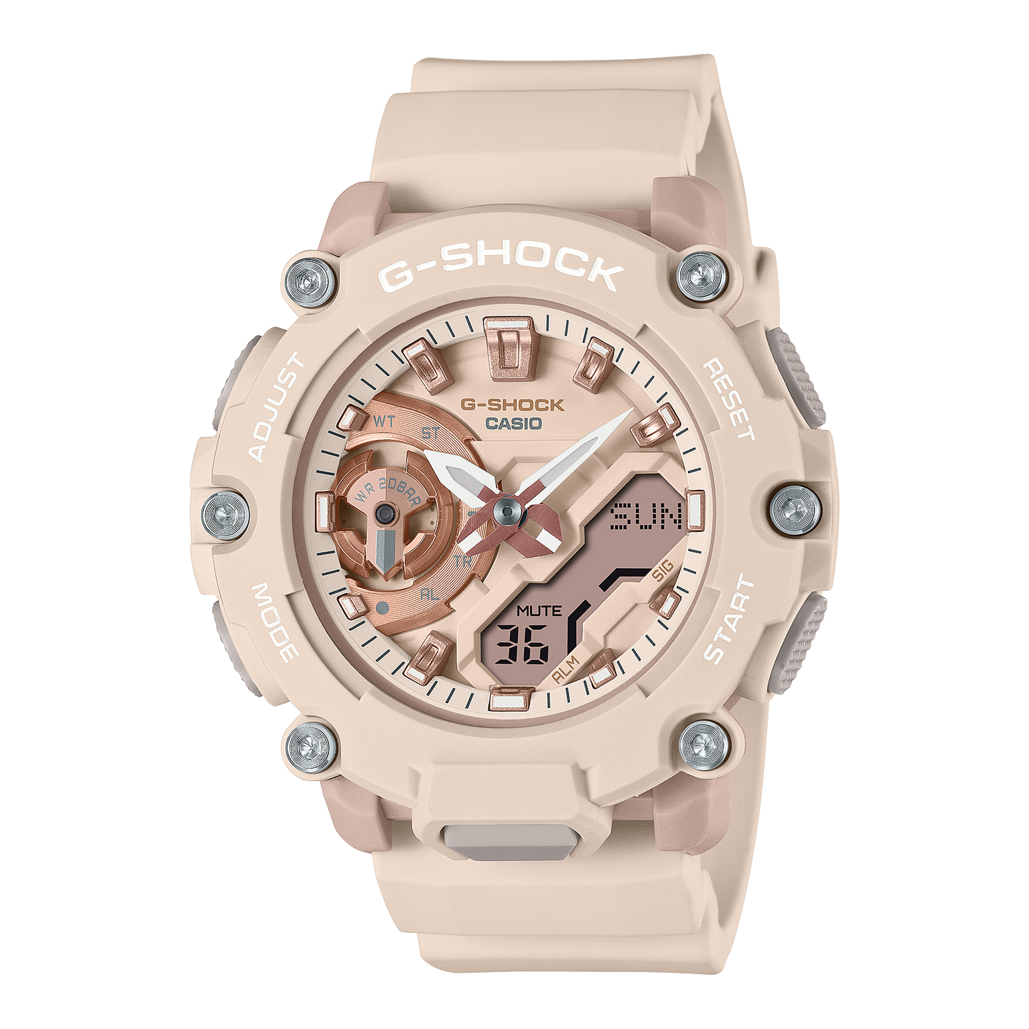 Casio G-Shock GMA-S2200M-4ADR Analog-Digital Ladies Watch, Beige Pink