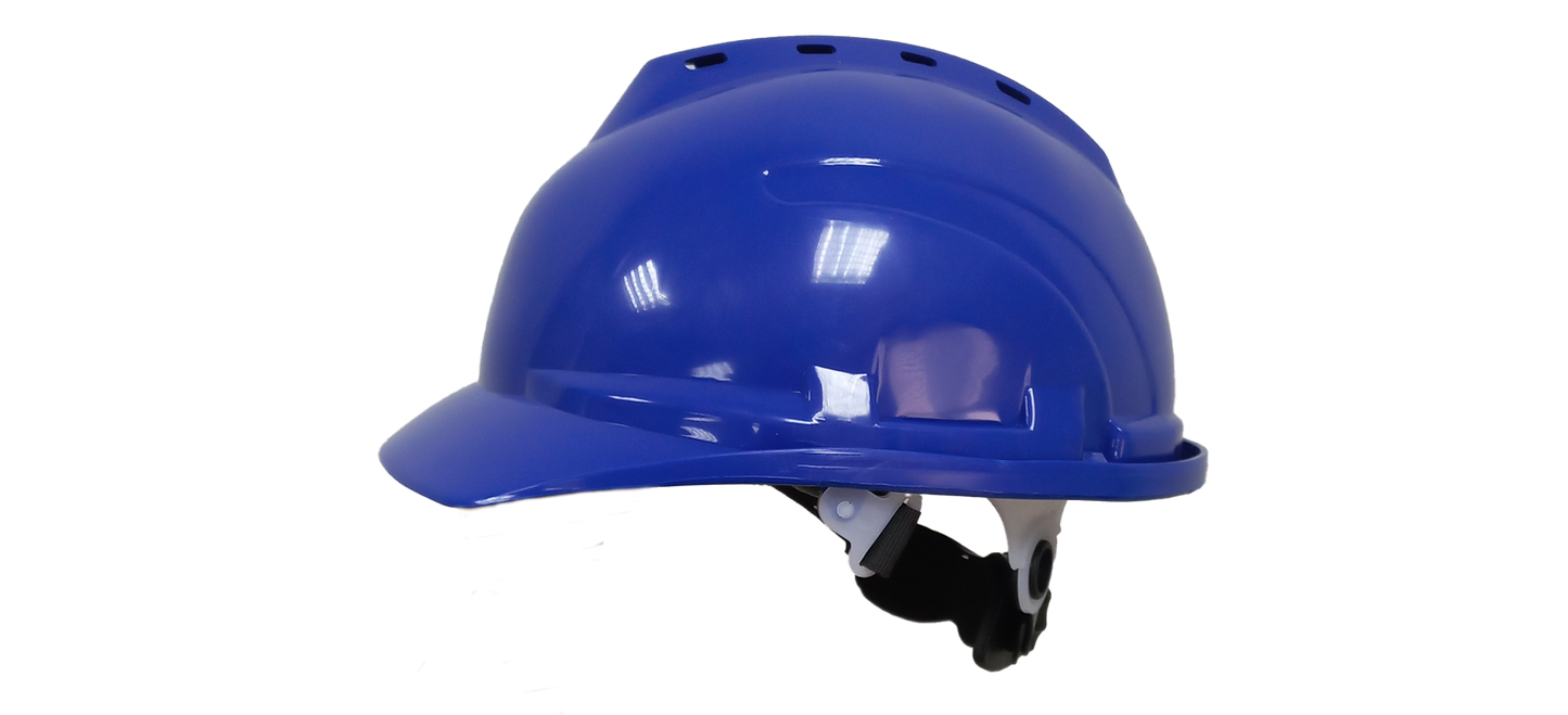 HM010-BLU RACHET TYPE SAFETY HELMET WITH INNER FIBER BLUE