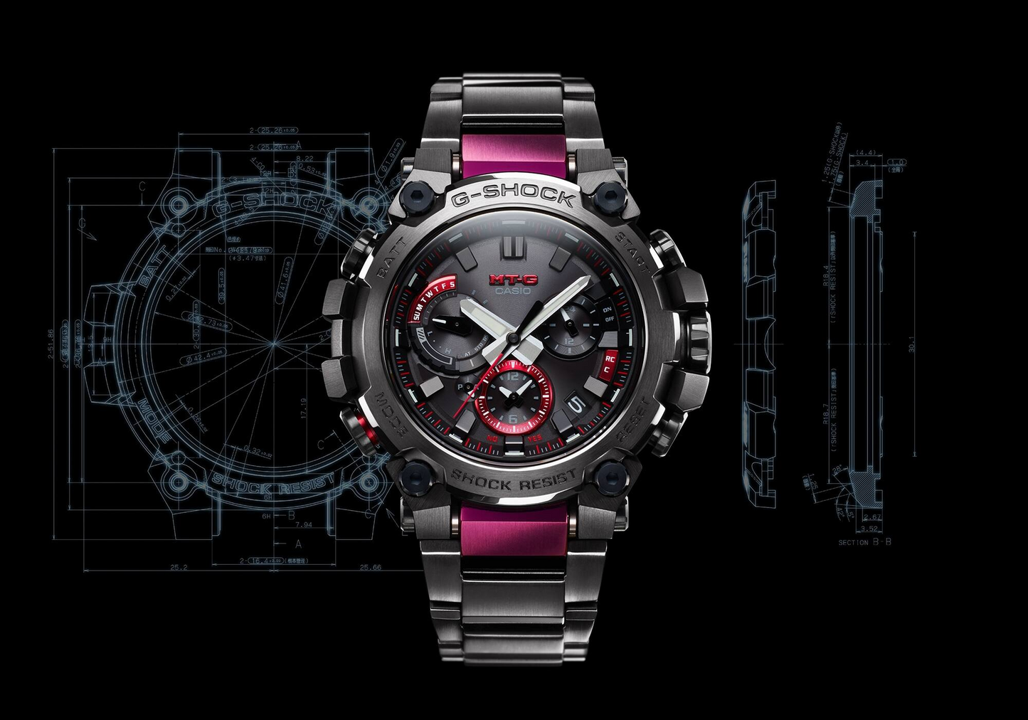 Casio G-Shock MTG-B3000BD-1ADR Analog Men's Watch, Black
