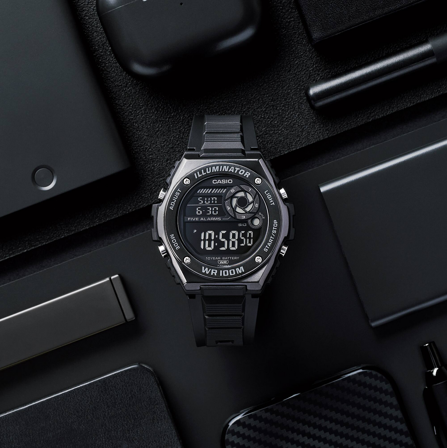 CASIO DIGITAL MENS WATCH MWD-100HB-1BVDF