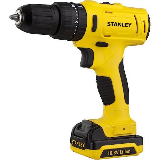 STANLEY 10.8V LI-ION HAMMER DRILL DRIVER WITH 2 1.5AH BATTERIES, CHARGER AND KIT BOX