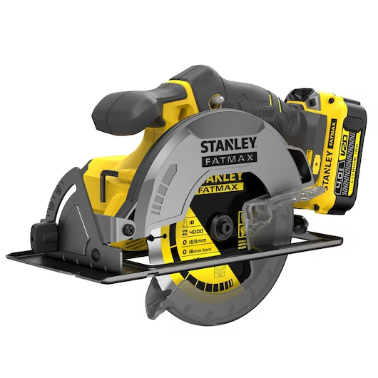 STANLEY V20 BRUSHLESS CIRCULAR SAW WITH 2 4.0AH BATTERIES, 1 CHARGER AND KIT BOX