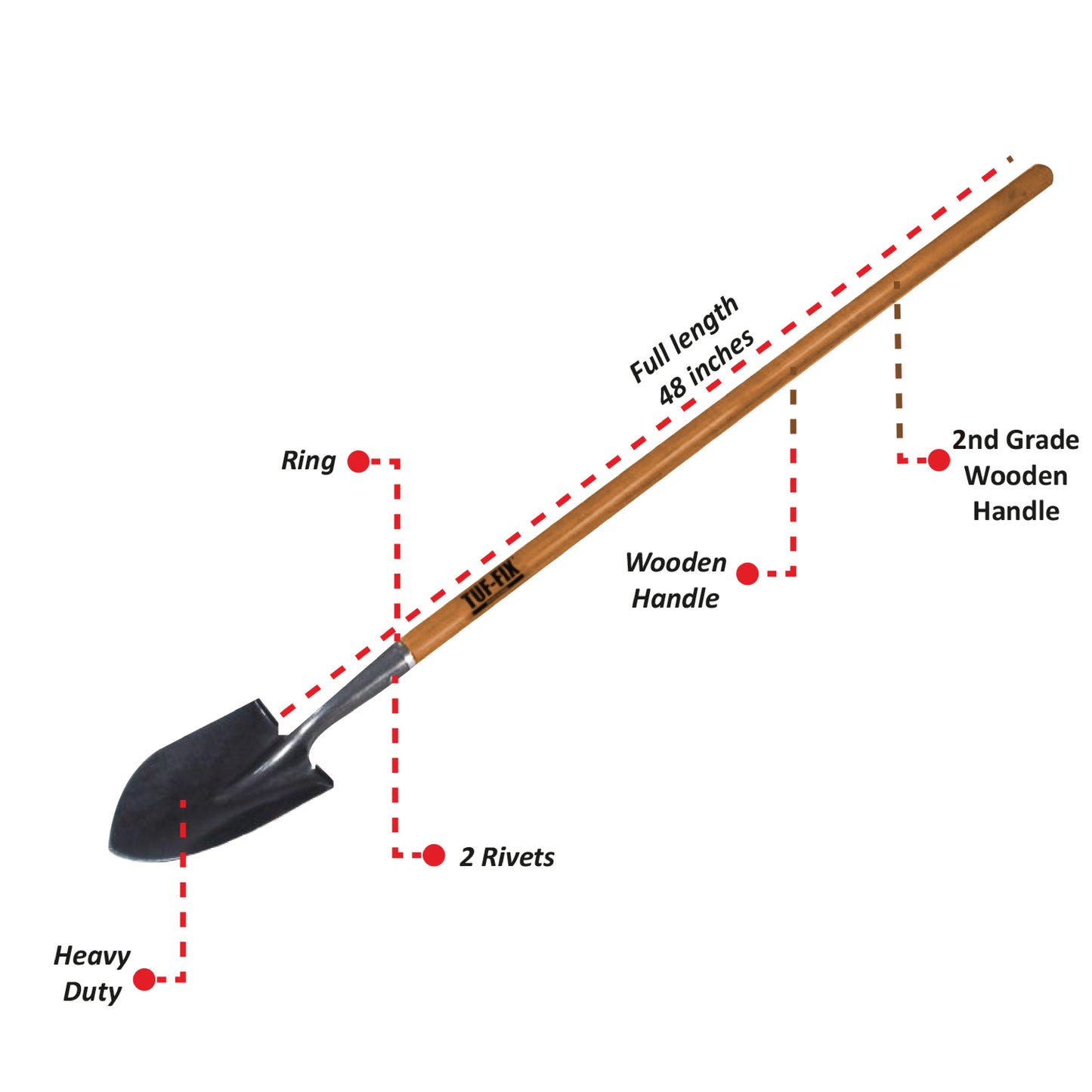 SHVLS518SB- 1KG 48'' 1ST GRADE HEAVY DUTY WITH BROWN HANDLE