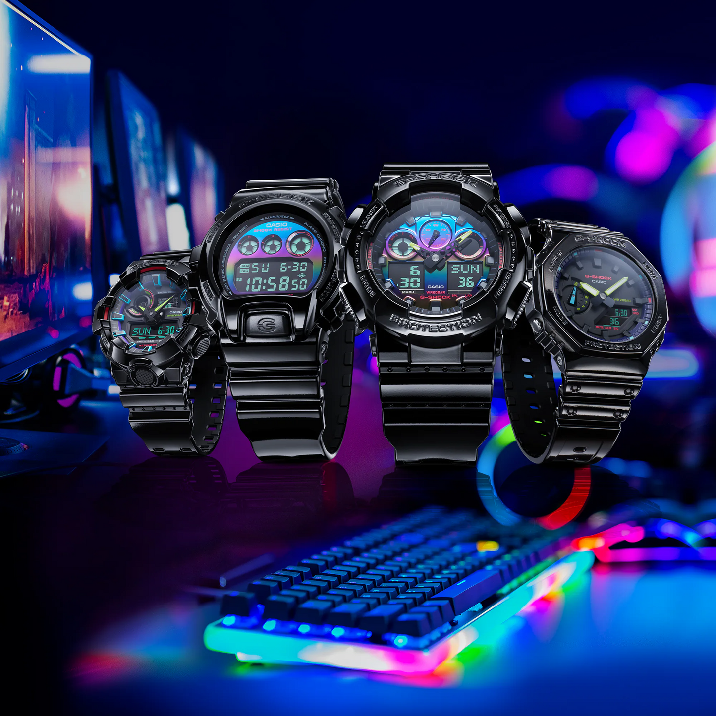 G-SHOCK VIRTUAL RAINBOW RGB MEN CASUAL WATCH GA-700RGB-1ADR