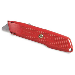 STANLEY RETRACTING BLADE SPRING BACK KINVE 155MM RED COLOR