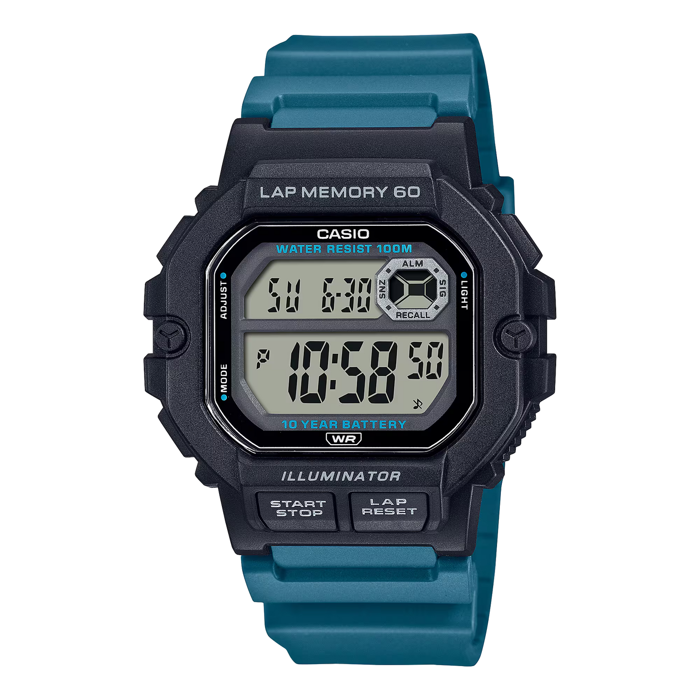 CASIO DIGITAL MENS WATCH WS-1400H-3AVDF