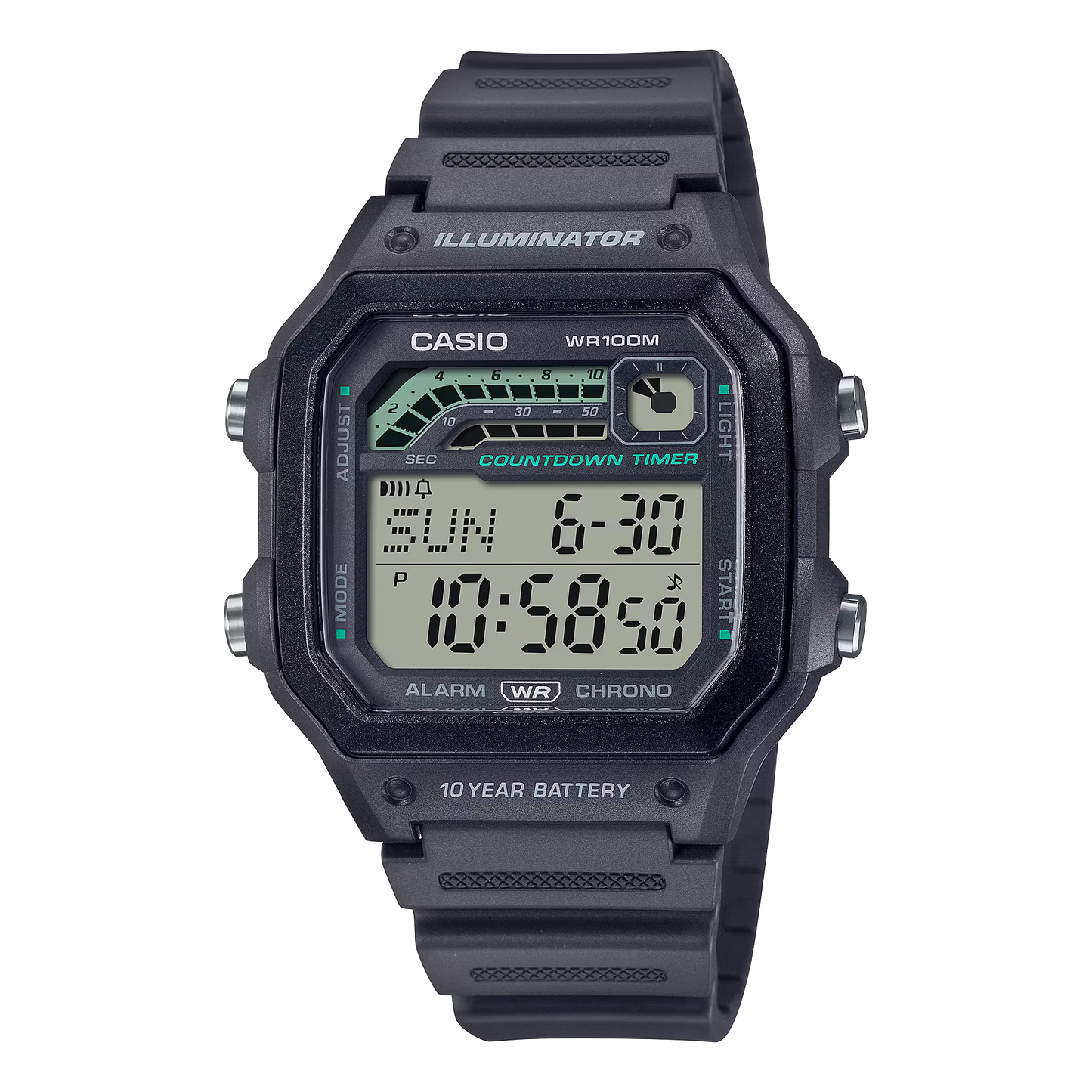 CASIO DIGITAL MENS WATCH WS-1600H-8AVDF