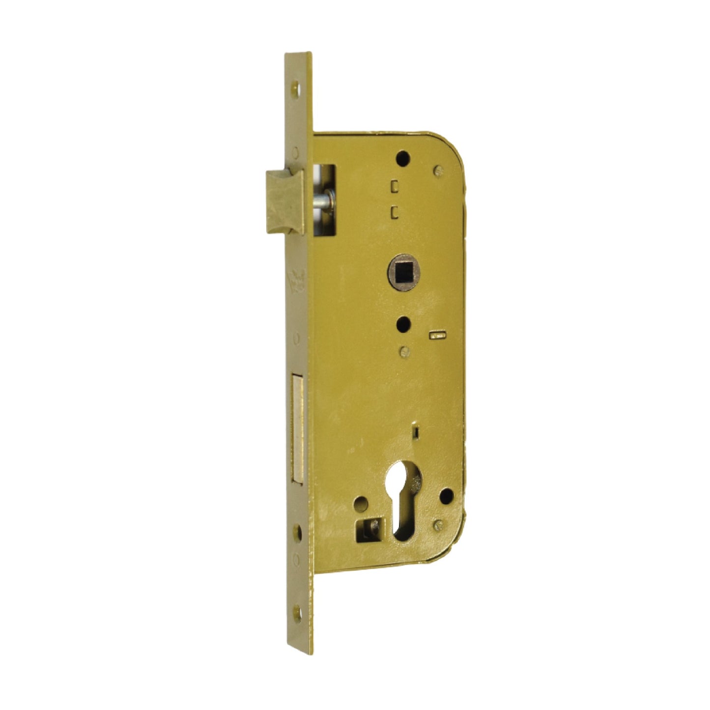 TFX11T9012-45AB-45X85 LOCK BODY BLACK, FRONT IRON PLATE WITH GOLD PLATED