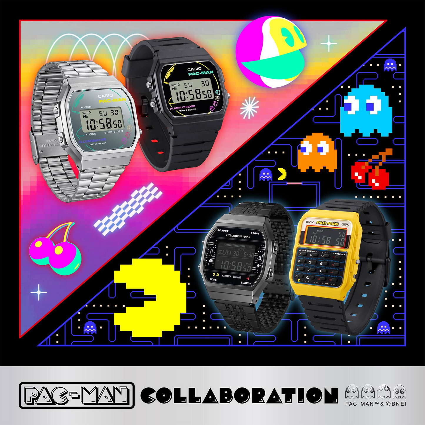 CASIO VINTAGE UNISEX PAC-MAN COLLABORATION MODEL A168WEPC-7ADR