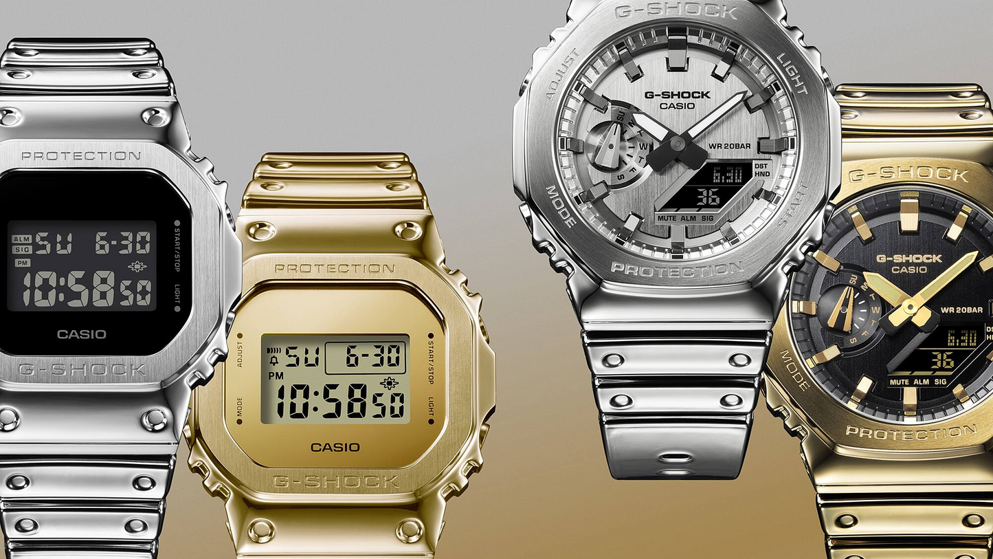 G-STEEL G-SHOCK Fine Metallic Series Gold Watch GM-5600YMG-9DR