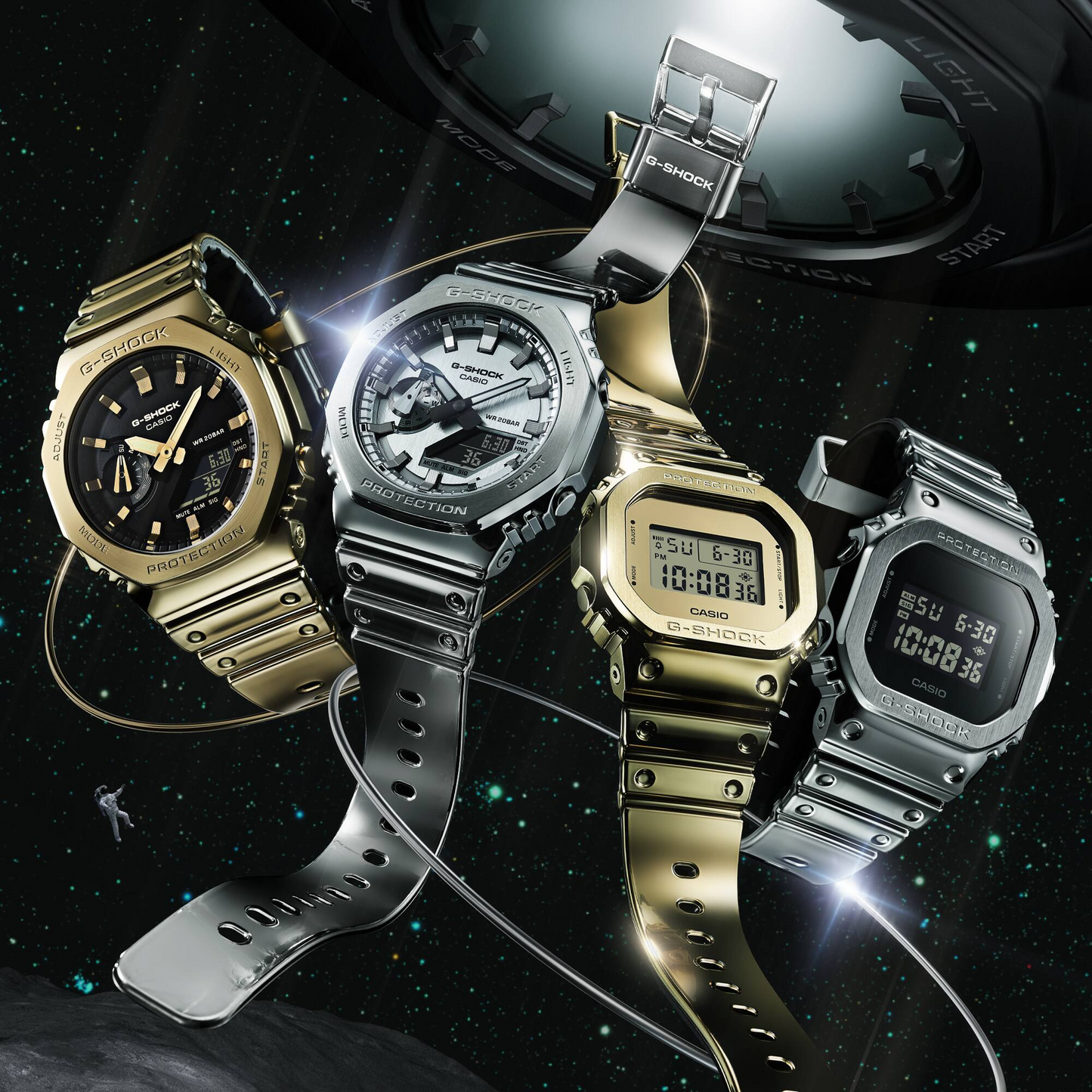 G-STEEL G-SHOCK Fine Metallic Series Gold Watch GM-5600YMG-9DR