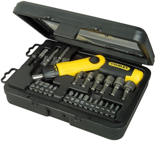 STANLEY RATCHETING SCREWDRIVER PISTOL GRIP KIT SET (25 PC.)