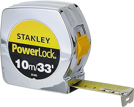 STANLEY POWER LOCK M.TAPE 10M/EX25MM METRIC-IMPERIAL