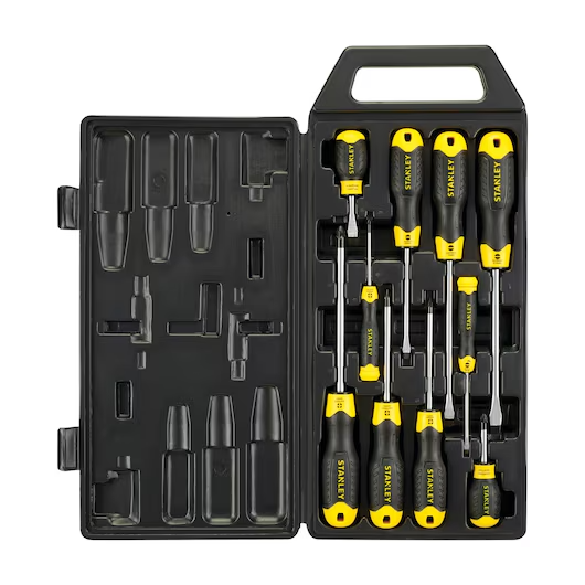STANLEY CUSHION GRIP™ SLOTTED PHILLIPS SCREWDRIVER SET (10 PC)