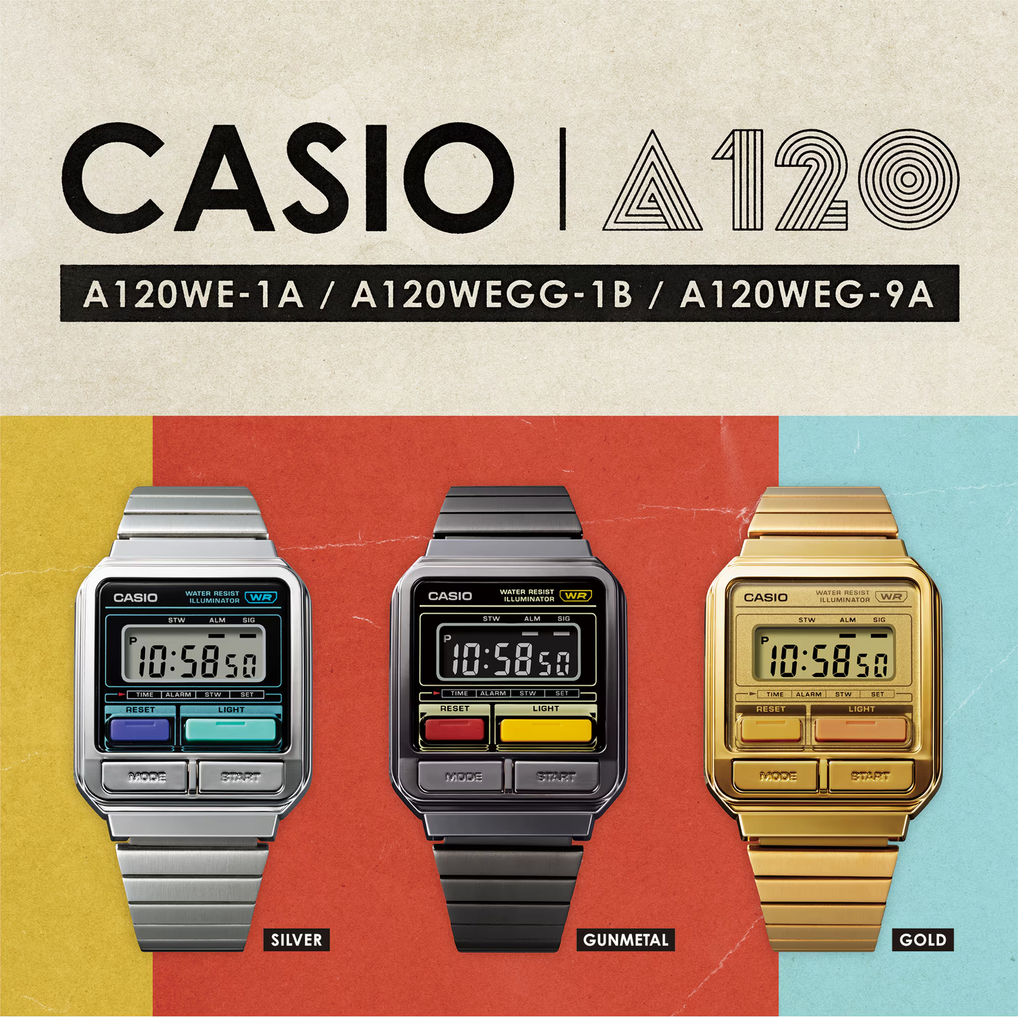 CASIO Vintage Unisex Watch A120WE-1ADF