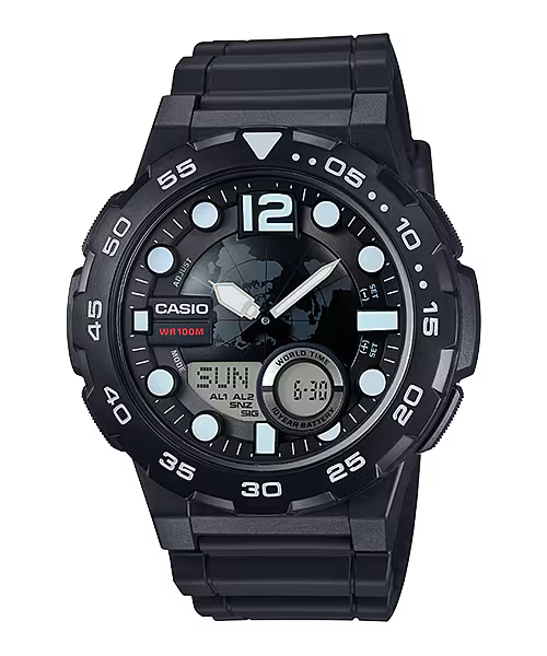 CASIO ANALOG-DIGITAL MENS WATCH AEQ-100W-1AVDF