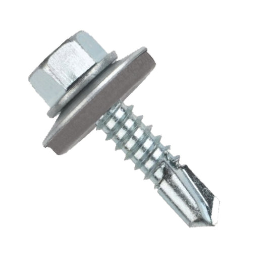 TUF-FIX SELF DRILLING SCREW – SIZE #14 X 5 INCH (6.0 X 125 MM), HEX HEAD WITH EPDM WASHER, ZINC PLATED (PACK OF 90 PCS)