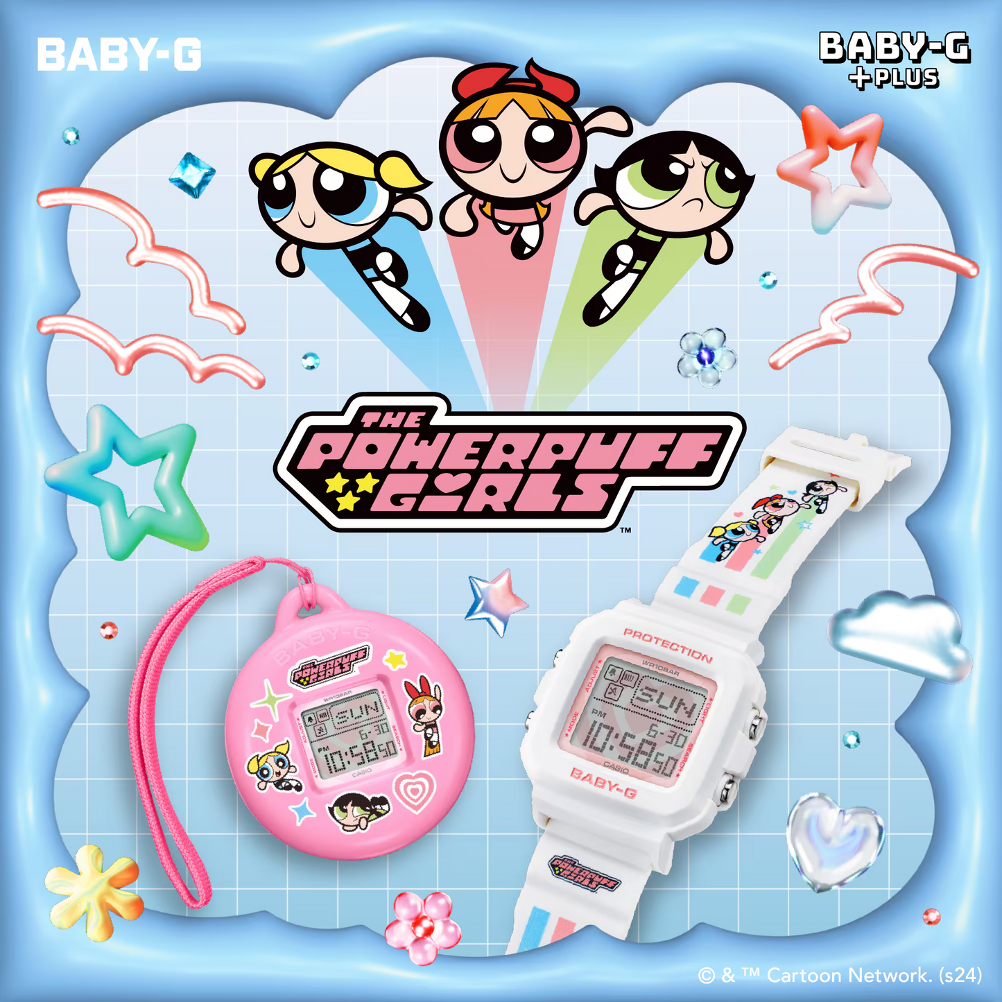 BABY-G+ PLUS THE POWERPUFF GIRLS COLLABORATION MODEL BGD-10KPP-7DR