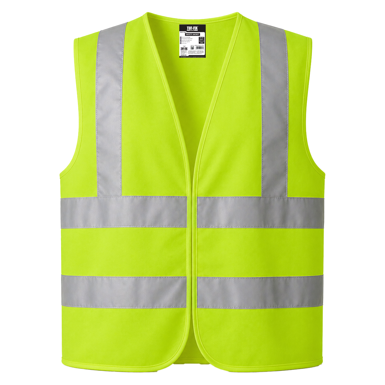 TUF-FIX SV029-M SAFETY JACKET – GREEN, 4 REFLECTIVE TAPES, SIZE M