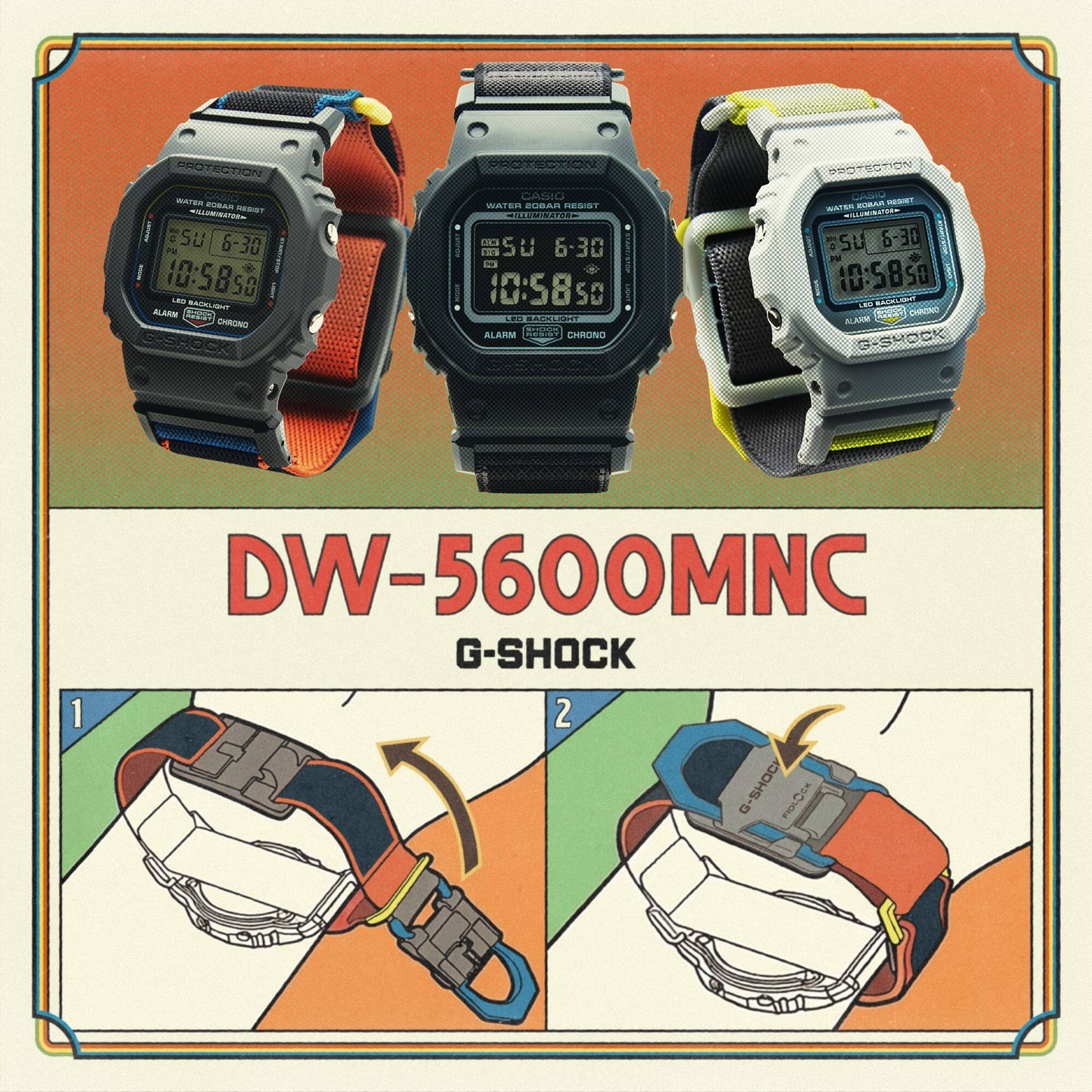 G-SHOCK Men Magnetic Cloth Digital Watch DW-5600MNC-1DR