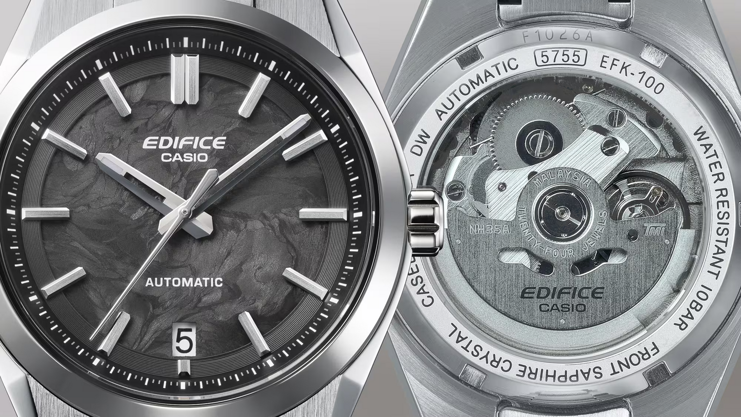 EDIFICE EFK-100CD-1ADR FORGED CARBON AUTOMATIC MENS WATCH