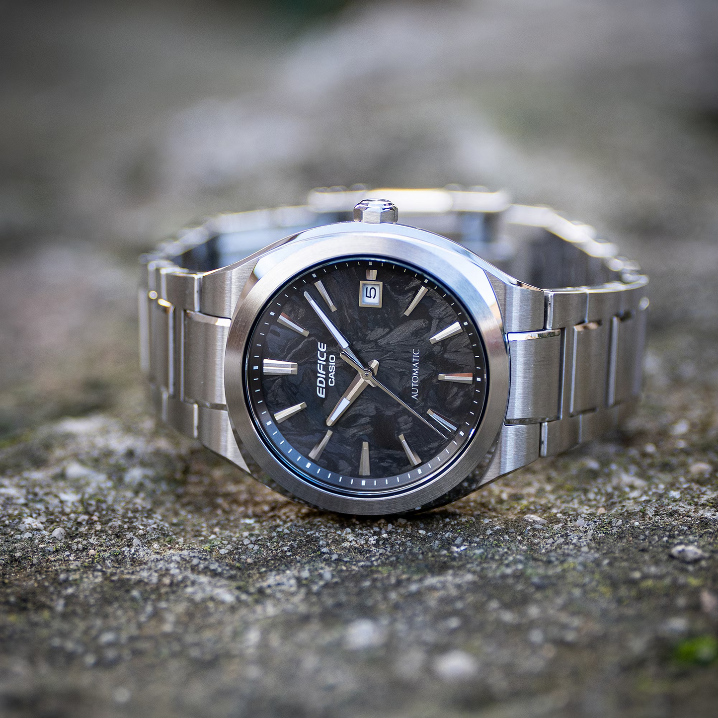 EDIFICE EFK-200CD-1ADR FORGED CARBON MECHANICAL AUTOMATIC MENS WATCH