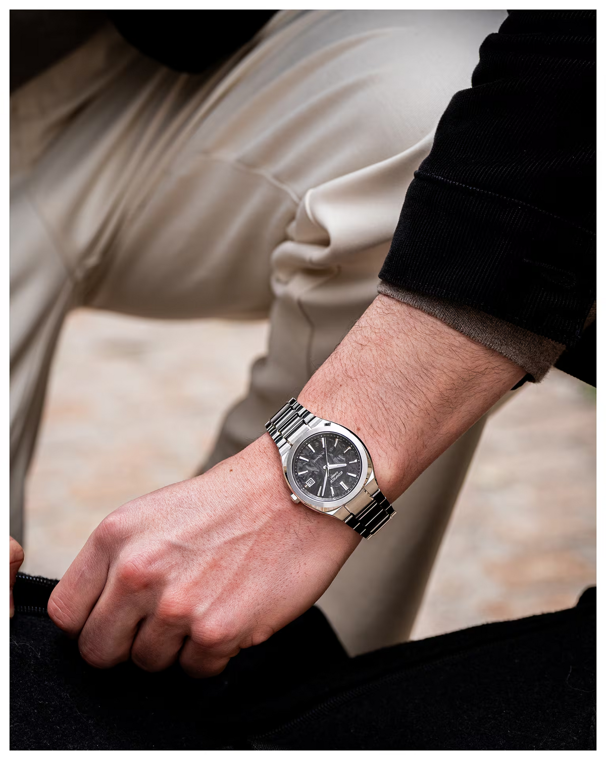 EDIFICE EFK-200CD-1ADR FORGED CARBON MECHANICAL AUTOMATIC MENS WATCH