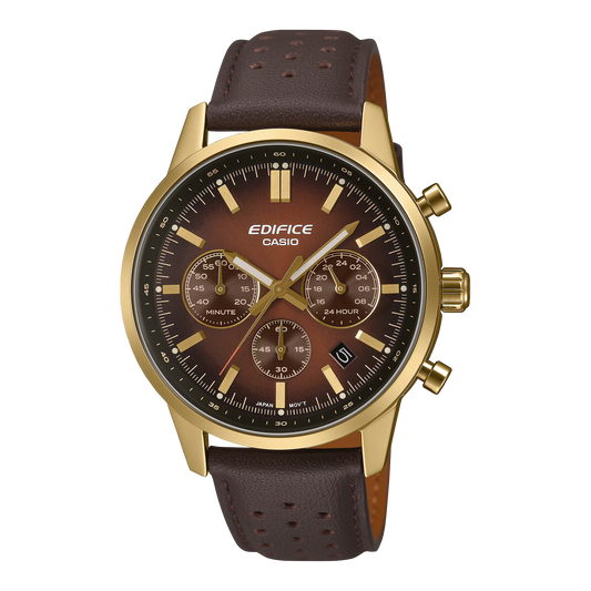Edifice Standard Chronograph Leather Band Men Watch EFR-575CL-5ADF