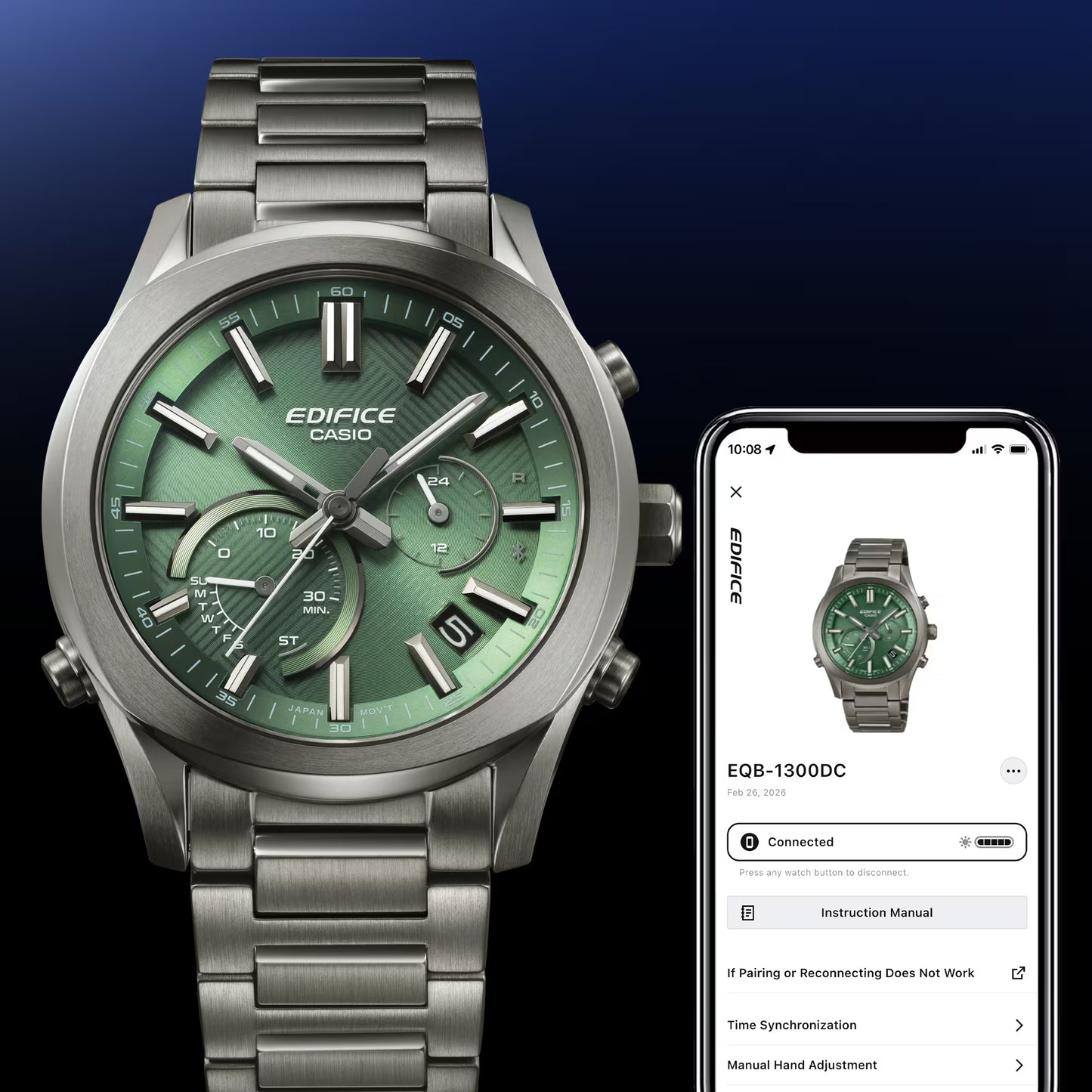 Edifice Smart Phone Link Men Chronograph Watch EQB-1300D-5ADF